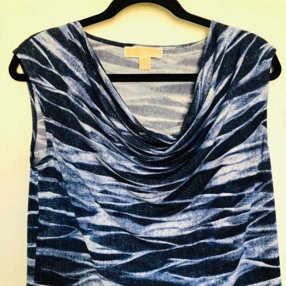 Michael Kors Blue Print Sleeveless- Size Small - Picture 8 of 11